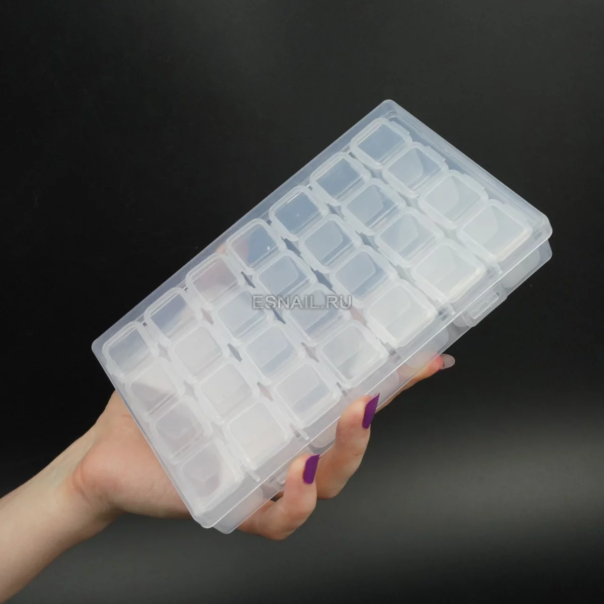 Контейнер для хранения на 56 ячеек, прозрачный