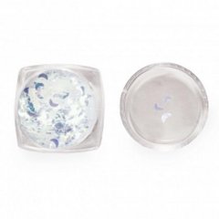 Дизайн для ногтей: пайетки зеркальные (полумесяцы)