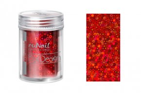 Дизайн для ногтей: фольга (красный, голографическая круги)