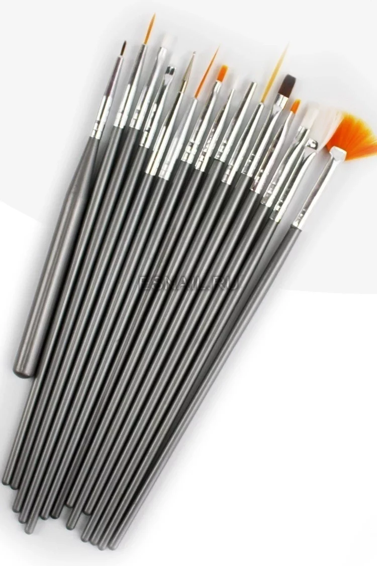 Набор кистей 15 шт, серые