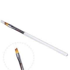 Кисть со скошенным краем с прозрачной ручкой