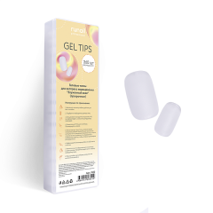 Гелевые типсы для экспресс наращивания Зауженный овал(прозрачные), 1 пластина №7632/1