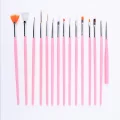 Набор кистей 15 шт, розовые