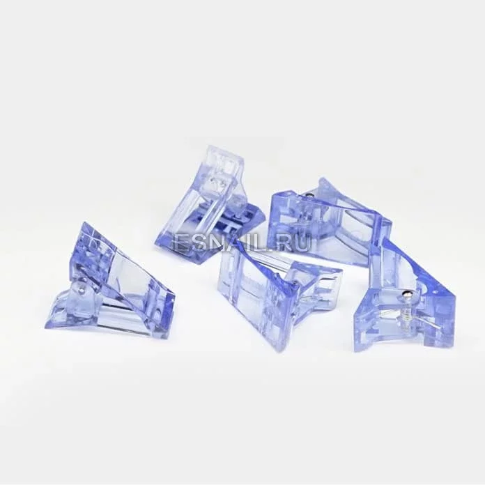 Зажим фиксирующий пластиковый (цвет: прозрачный, голубой, фиолетовый)