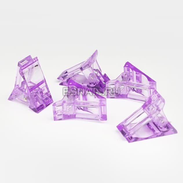 Зажим фиксирующий пластиковый (цвет: прозрачный, голубой, фиолетовый)