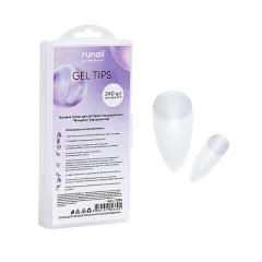 Гелевые типсы для экспреcс наращивания Миндаль(прозрачные), 240шт №7074