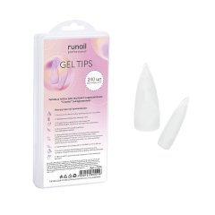 Гелевые типсы для экспресс наращивания Стилет(натуральные), 240шт №7374