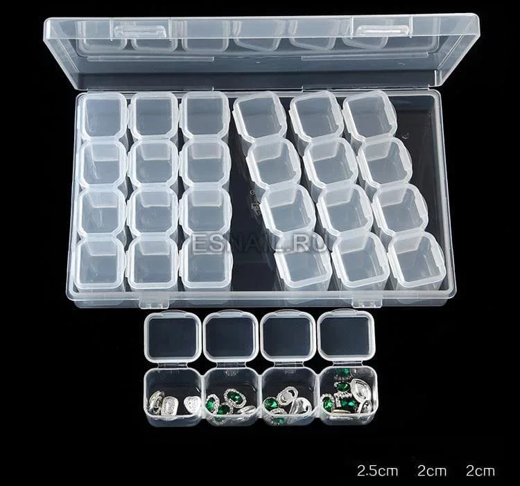 Контейнер для хранения на 56 ячеек, прозрачный