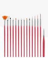 Набор кистей 15 шт, красные