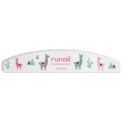 Профессиональная пилка для ногтей Ламы (белая, полукруг, 180/240) №6645