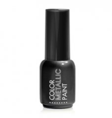 Металлизированная краска для дизайна ногтей (цвет: черный), 5 мл