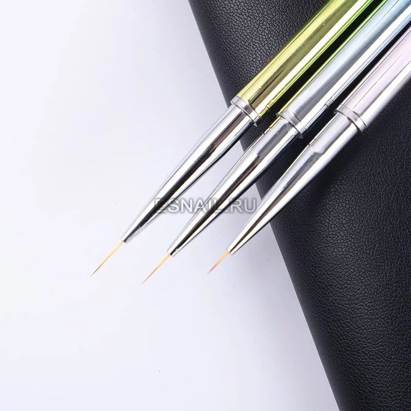 Набор радужных кистей для прорисовки тонких линий и узоров, 3шт