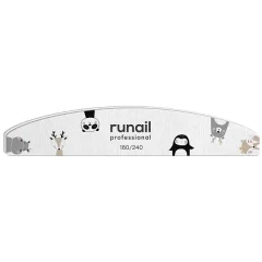 Профессиональная пилка для ногтей Лесные звери (белая, полукруг, 180/240) №6644