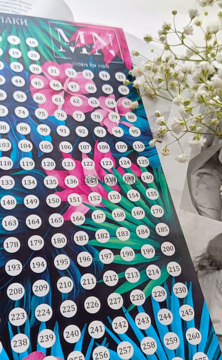 Наклейки на типсы и гель-лаки MN N16