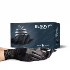 Перчатки нитриловые неопудренные нестерильные Foxy Gloves (цвет: черный), размер M