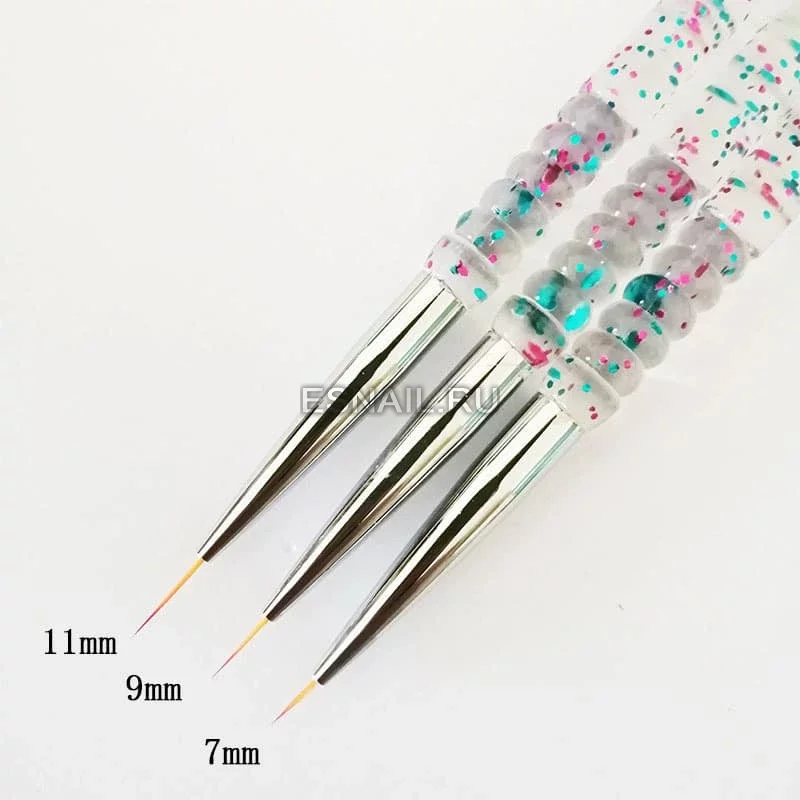 Набор тонких кистей для росписи акриловый стержень, 3шт