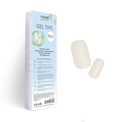 Гелевые типсы для экспресс наращивания Зауженный овал(натуральные), 1 пластина №7633/1