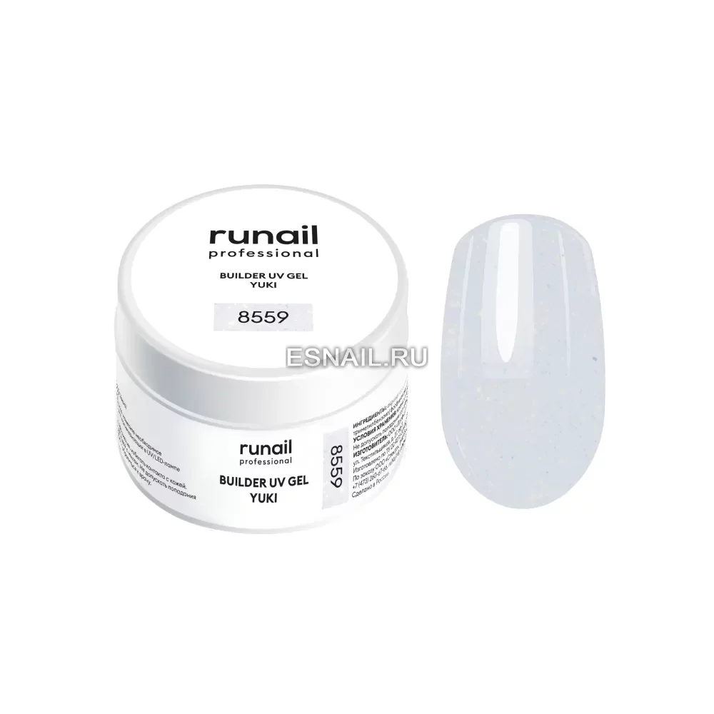 Моделирующий УФ-гель с хлопьями Юки BUILDER UV GEL YUKI, 15 г №8559